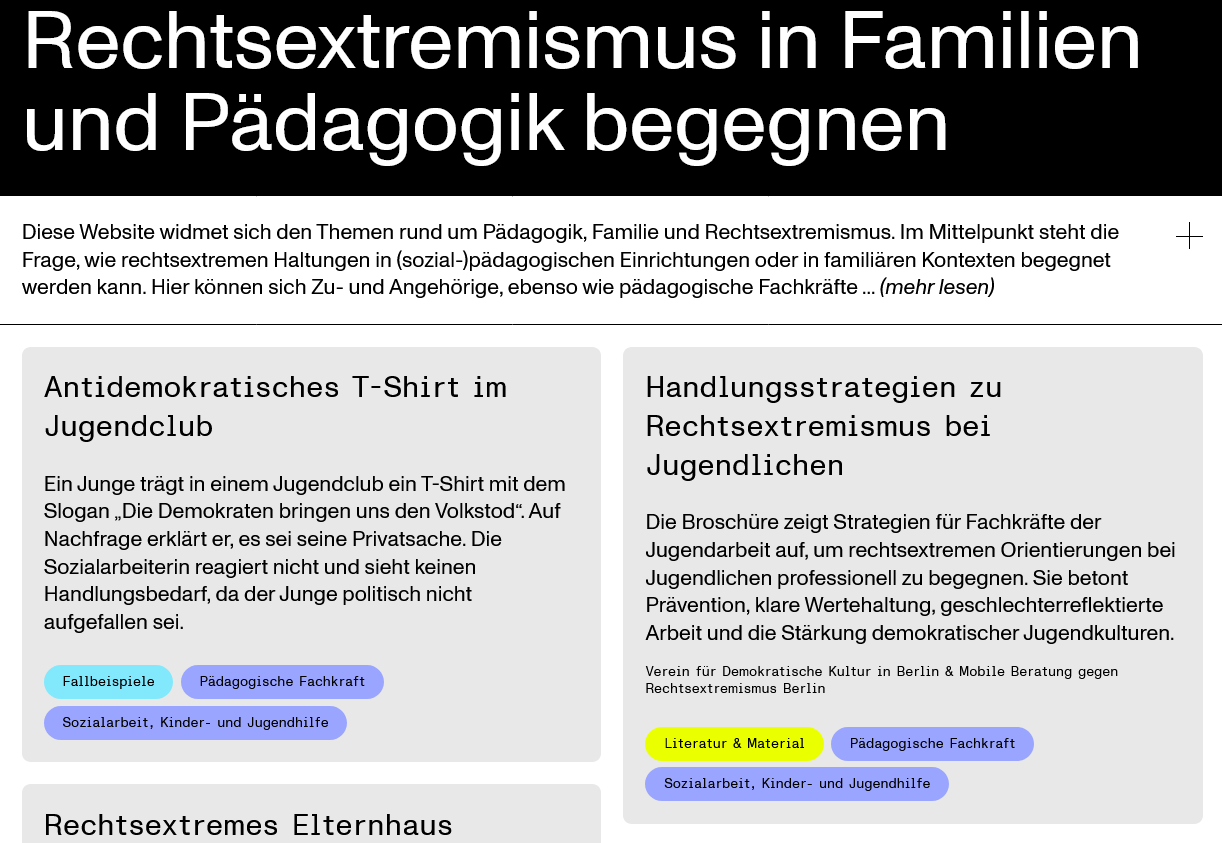 Rechtsextremismus in Familien und Pädagogik begegnen